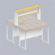 Стол лабораторный островной ЛАБ-1200-ОКМ-МЕТ с водой