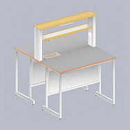Стол лабораторный островной ЛАБ-1200-ОТМ-МЕТ с водой